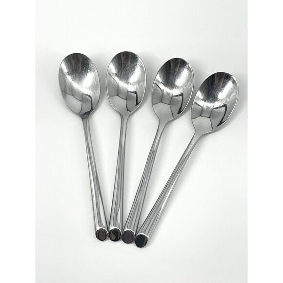Towle Wave Stainless Steel Teaspoons Angle Tip 6.25” Glossy Set Of 4 - Picture 1 of 6